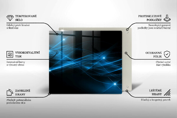 Glas Herdabdeckplatte Abstrakter blauer Rauch