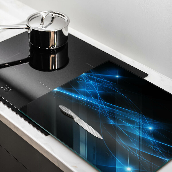 Glas Herdabdeckplatte Abstrakter blauer Rauch