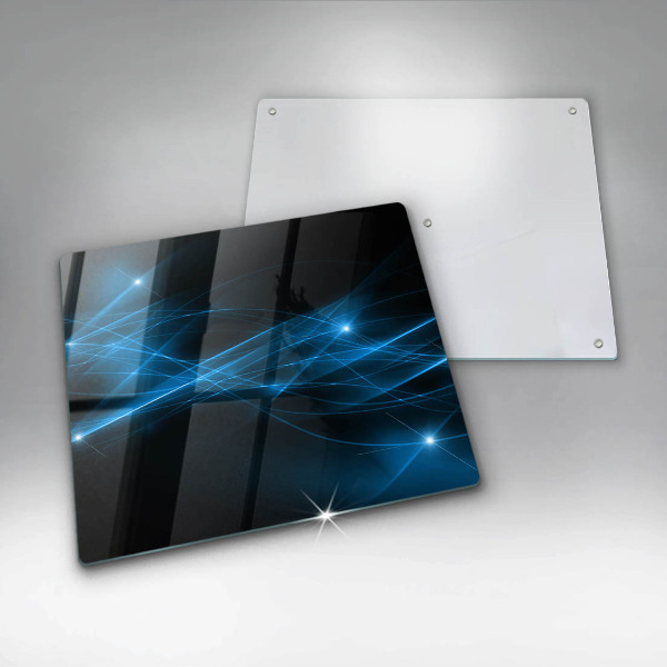 Glas Herdabdeckplatte Abstrakter blauer Rauch