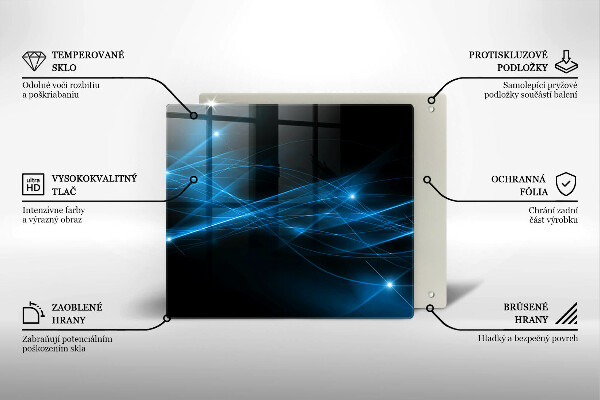 Glas Herdabdeckplatte Abstrakter blauer Rauch