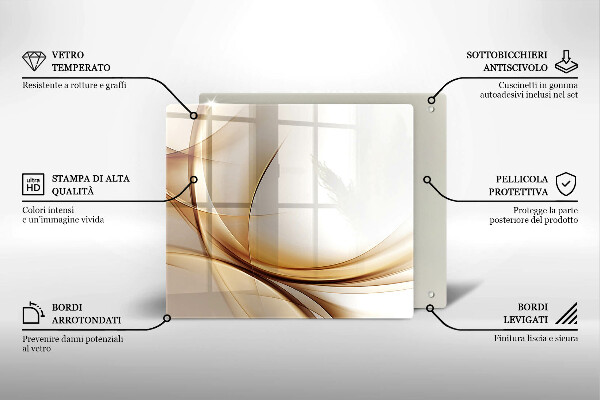 Glas Herdabdeckplatte Abstrakte Formen