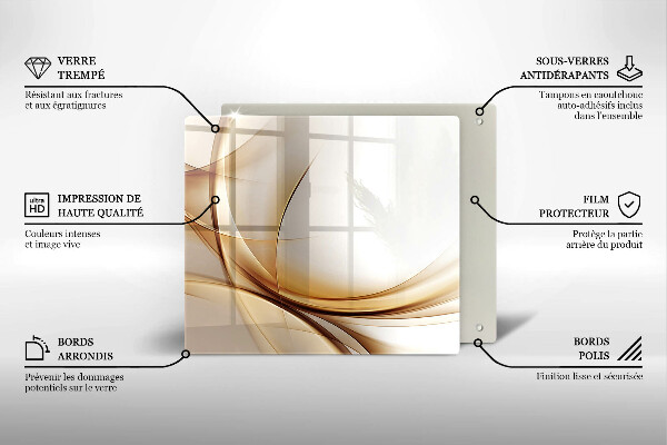 Glas Herdabdeckplatte Abstrakte Formen