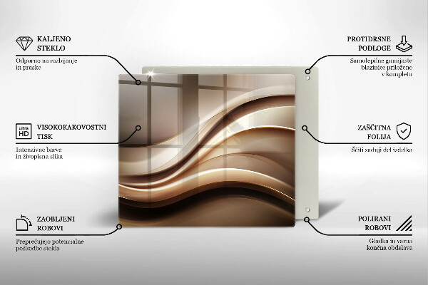 Glas Herdabdeckplatte Abstraktion sanfte Linien