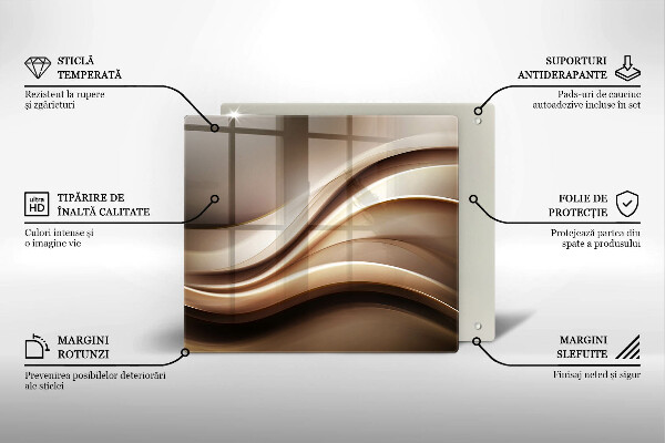 Glas Herdabdeckplatte Abstraktion sanfte Linien