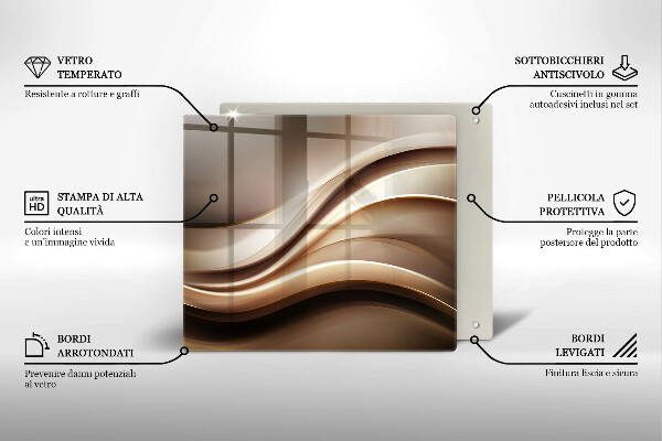 Glas Herdabdeckplatte Abstraktion sanfte Linien