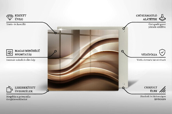 Glas Herdabdeckplatte Abstraktion sanfte Linien