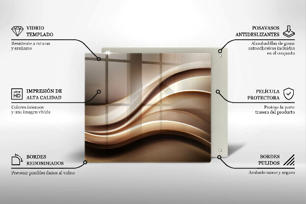 Glas Herdabdeckplatte Abstraktion sanfte Linien