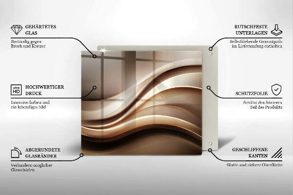 Glas Herdabdeckplatte Abstraktion sanfte Linien