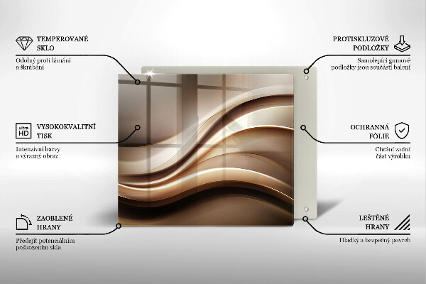 Glas Herdabdeckplatte Abstraktion sanfte Linien