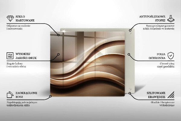 Glas Herdabdeckplatte Abstraktion sanfte Linien