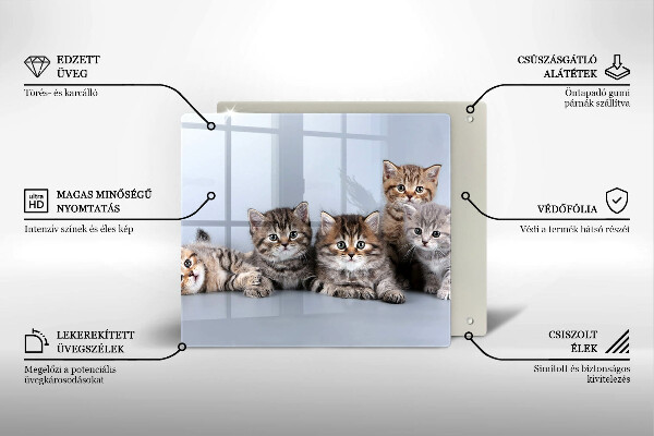 Glas Herdabdeckplatte Süße kleine Kätzchen