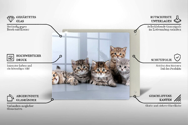 Glas Herdabdeckplatte Süße kleine Kätzchen