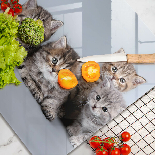Glas Herdabdeckplatte Süße kleine Kätzchen