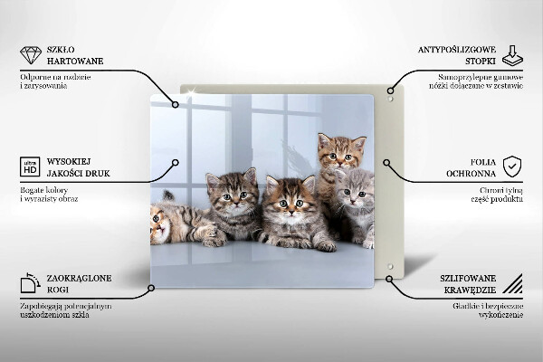 Glas Herdabdeckplatte Süße kleine Kätzchen