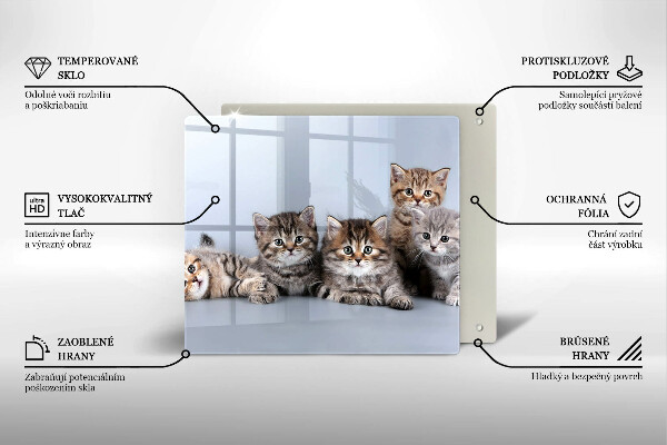 Glas Herdabdeckplatte Süße kleine Kätzchen