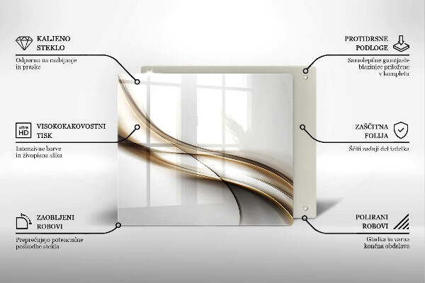 Glas Herdabdeckplatte Weiche Linien Abstraktion