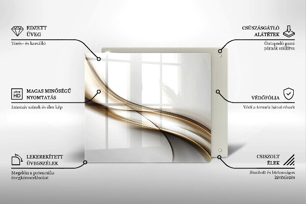 Glas Herdabdeckplatte Weiche Linien Abstraktion