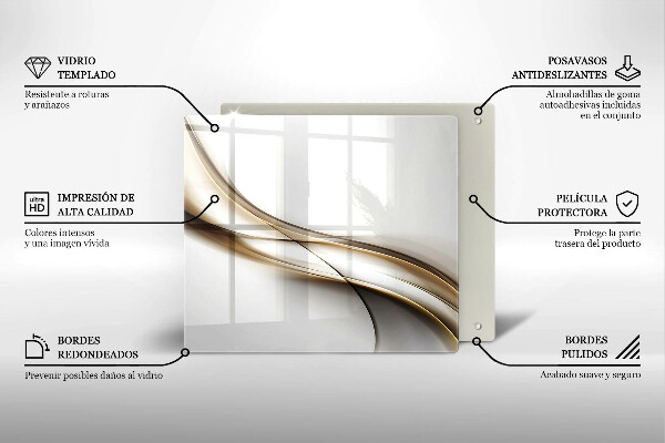 Glas Herdabdeckplatte Weiche Linien Abstraktion
