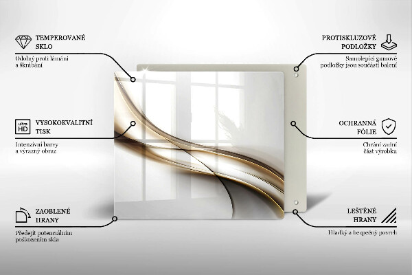 Glas Herdabdeckplatte Weiche Linien Abstraktion