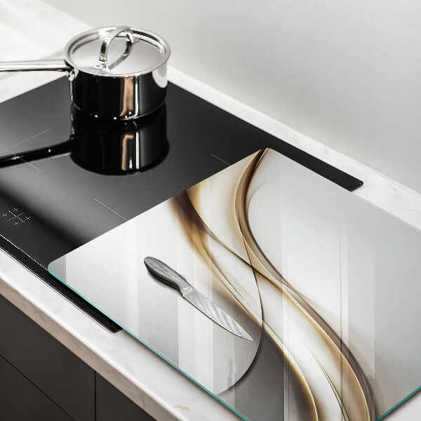 Glas Herdabdeckplatte Weiche Linien Abstraktion