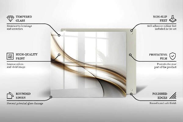Glas Herdabdeckplatte Weiche Linien Abstraktion