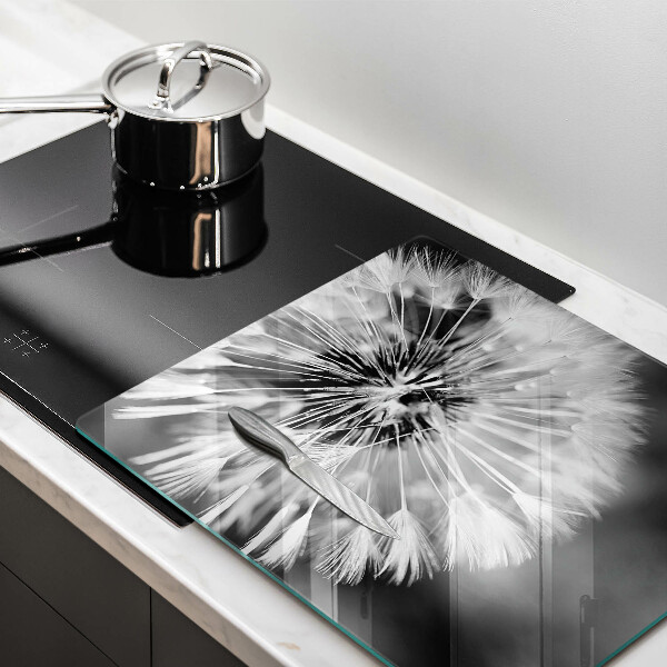 Glas Herdabdeckplatte Ein zarter Löwenzahn