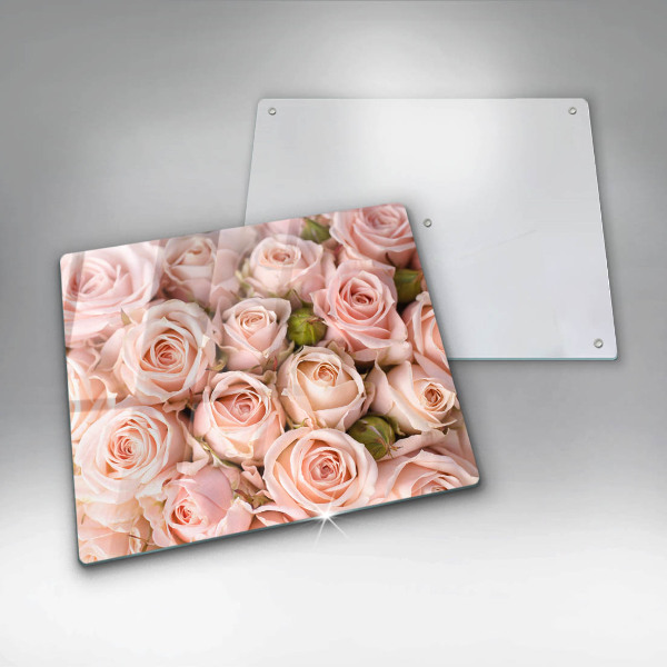 Glas Herdabdeckplatte Strauß zarter Rosen