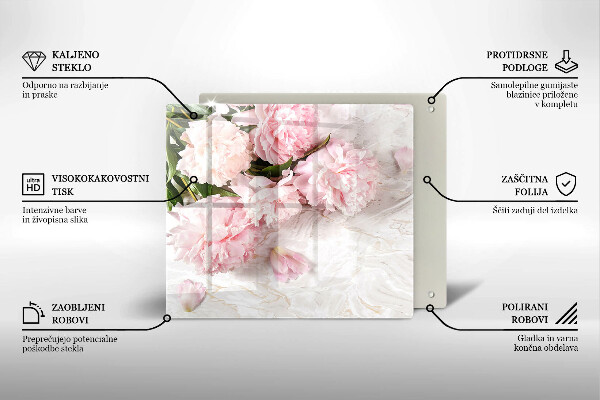 Glas Herdabdeckplatte Zarte Rosenblüten