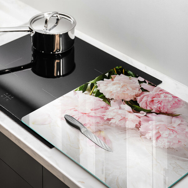 Glas Herdabdeckplatte Zarte Rosenblüten