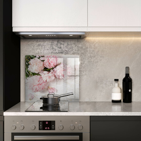 Glas Herdabdeckplatte Zarte Rosenblüten