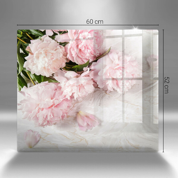 Glas Herdabdeckplatte Zarte Rosenblüten