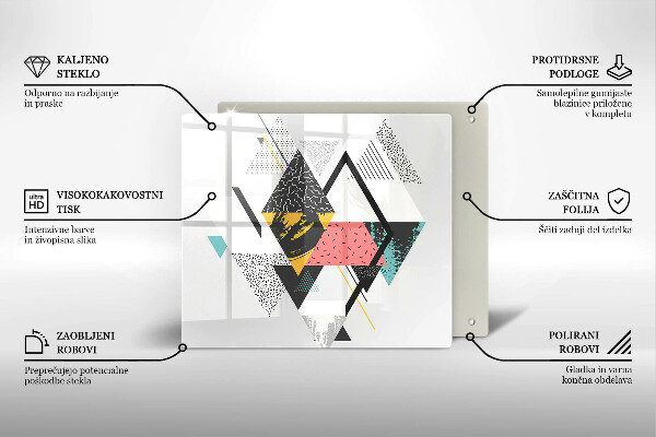 Glas Herdabdeckplatte Abstrakte Dreiecke