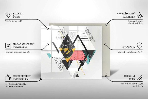 Glas Herdabdeckplatte Abstrakte Dreiecke