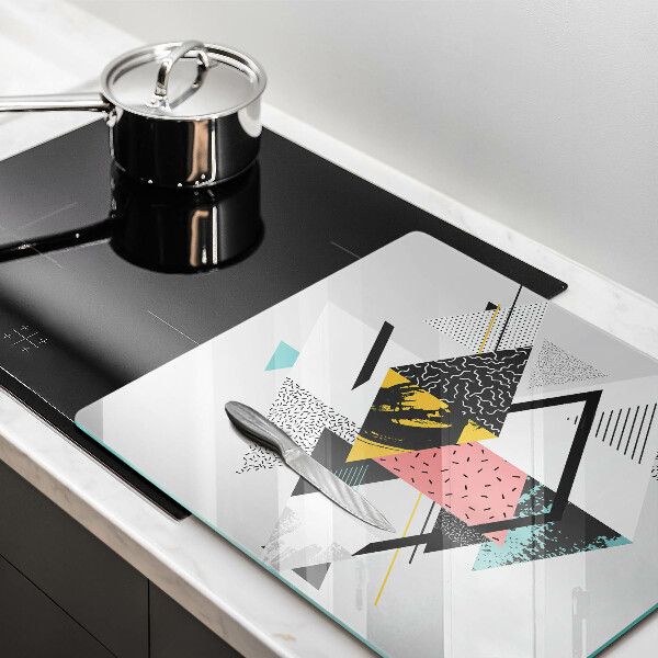 Glas Herdabdeckplatte Abstrakte Dreiecke