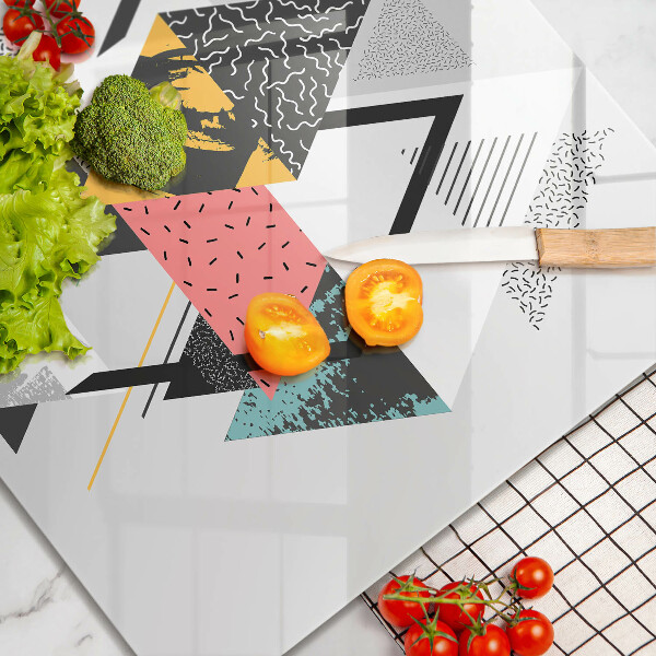 Glas Herdabdeckplatte Abstrakte Dreiecke