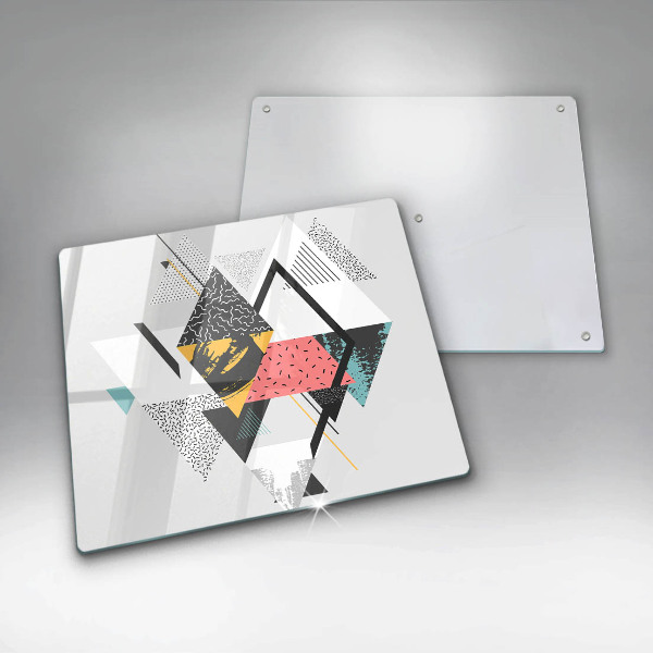 Glas Herdabdeckplatte Abstrakte Dreiecke