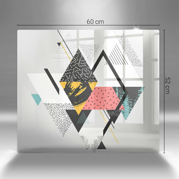 Glas Herdabdeckplatte Abstrakte Dreiecke