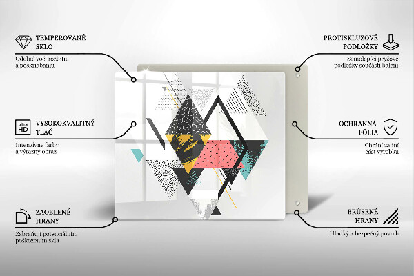 Glas Herdabdeckplatte Abstrakte Dreiecke