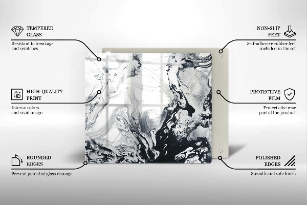 Glas Herdabdeckplatte Tintenabstraktion