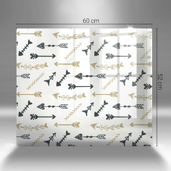 Glas Herdabdeckplatte Boho-Pfeilmuster