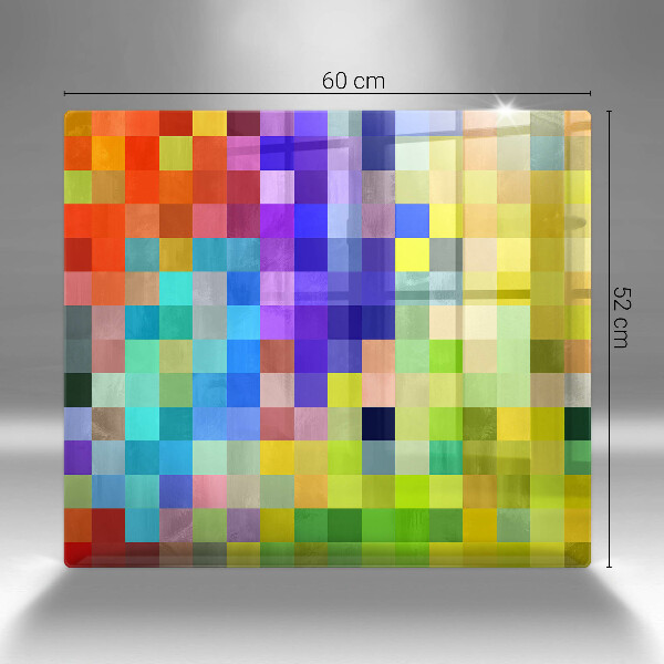 Glas Herdabdeckplatte Bunte Pixelquadrate