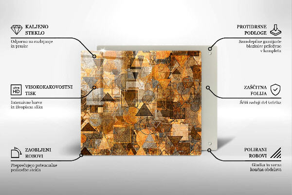 Glas Herdabdeckplatte Nahtloses Muster aus geometrischen Figuren