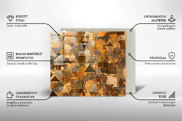 Glas Herdabdeckplatte Nahtloses Muster aus geometrischen Figuren