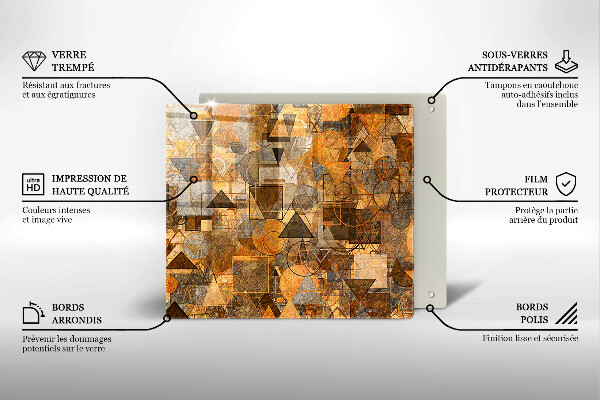 Glas Herdabdeckplatte Nahtloses Muster aus geometrischen Figuren