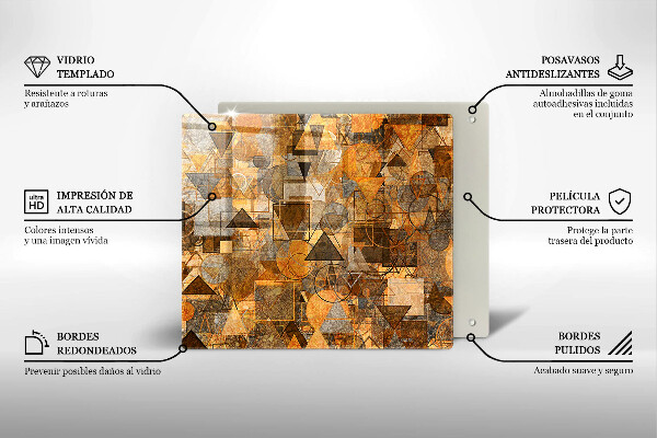 Glas Herdabdeckplatte Nahtloses Muster aus geometrischen Figuren