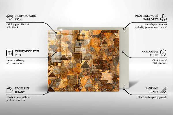 Glas Herdabdeckplatte Nahtloses Muster aus geometrischen Figuren