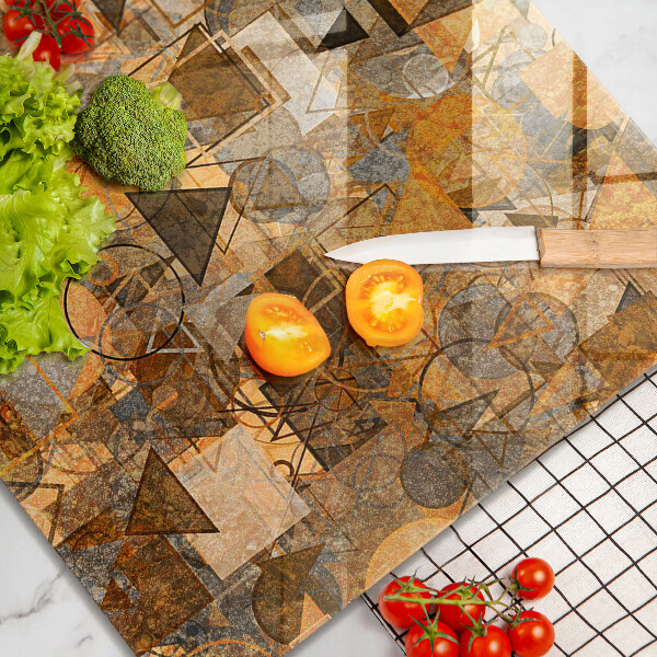 Glas Herdabdeckplatte Nahtloses Muster aus geometrischen Figuren