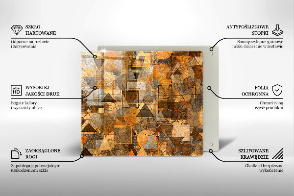 Glas Herdabdeckplatte Nahtloses Muster aus geometrischen Figuren
