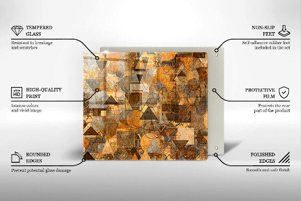 Glas Herdabdeckplatte Nahtloses Muster aus geometrischen Figuren