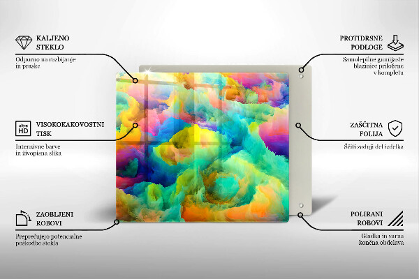 Glas Herdabdeckplatte Bunte Abstraktion